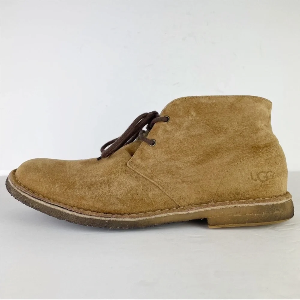 UGG Leighton Suede Leather Chestnut Tan Lace Up Ankle Chukka Boots